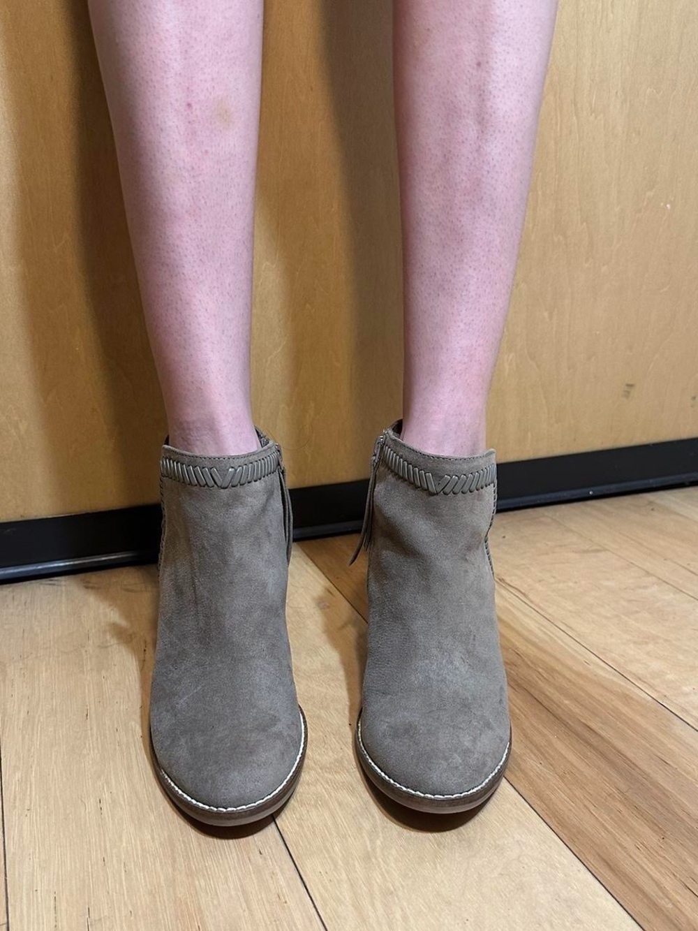 Dolce Vita Taupe Suede Ankle Booties